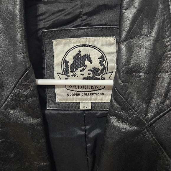 Vtg Saddlery Cooper Collection Size 44 Black Leather Horse Show Jacket B13 - Picture 4 of 6